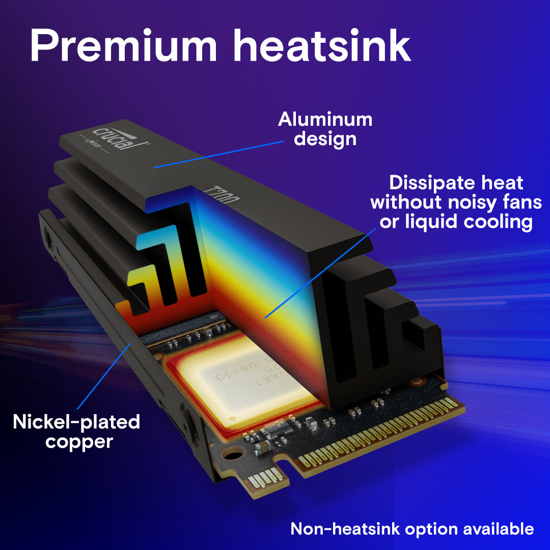 Crucial T700 PCIE GEN5 NVME M.2 HEATSINK Speed up to 11,800MB/s Internal Solid State Drive Crucial T700 PCIE GEN5 NVME M.2 HEATSINK Speed up to 11,800MB/s Internal Solid State Drive